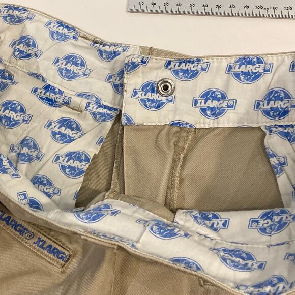 XLARGE Pants Men W32, Beige,Logo-Print,Zip,Pocket,Cotton100% - Picture 16 of 16